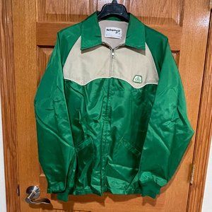 Vintage PIONEER SEED Corn SWINGSTER Men's M Jacket Green 70s Satin Bomber Zipper